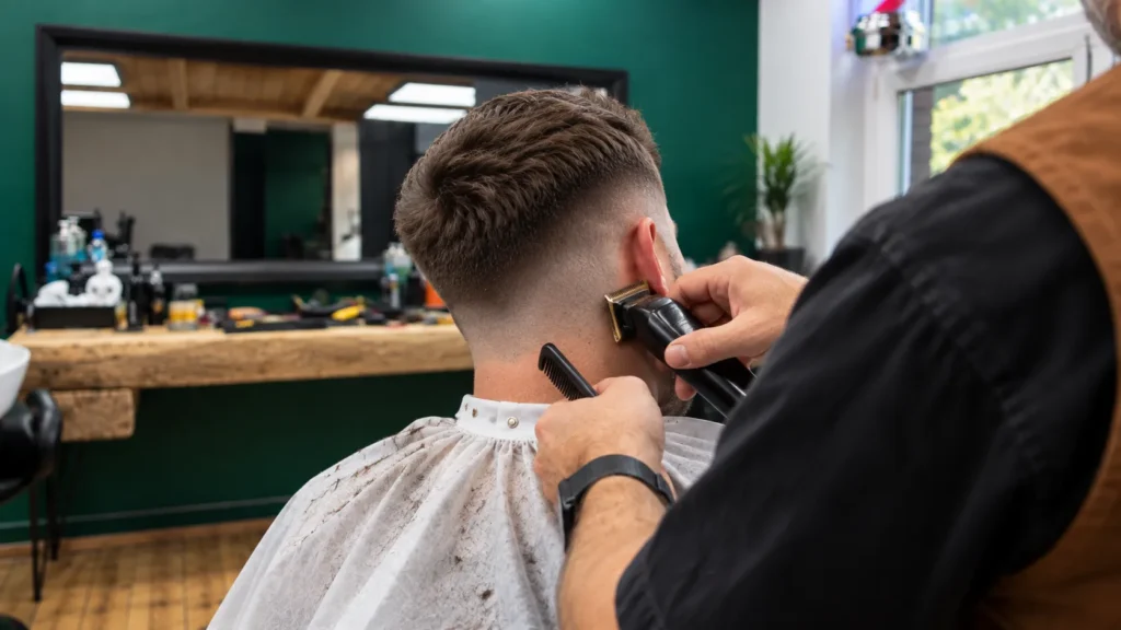 Barber Szczecin – precyzyjne cieniowanie fade trymerem w JerzyBarbershop